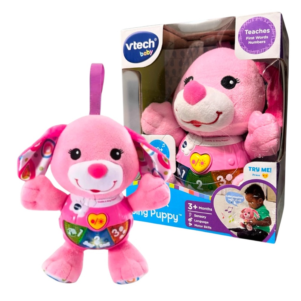 VTech Cuddle and Sing Puppy - Interactive Pink Plush Puppy